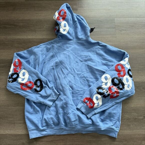 Gino Green Global Mens 3XL Hoodie Sweatshirt Zip Sweater Blue 9 Skater Y2K - Picture 10 of 10